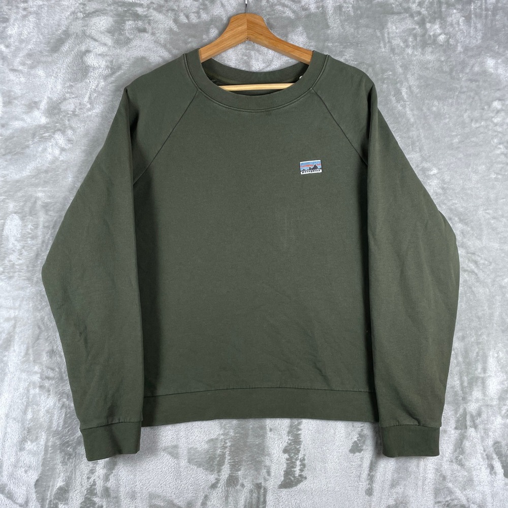 Patagonia Sweatshirt Mens Large Green Organic Cotton Crewneck 42171